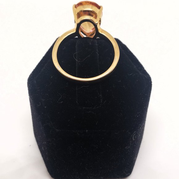 Simulated Orange-Yellow Pear Shaped Gemstone Ring Size 8 - Picture 6 of 10